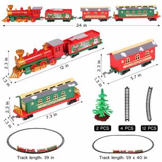 IBASETOY Christmas Train Set for Kids - Electric Battery Operated Toy ...