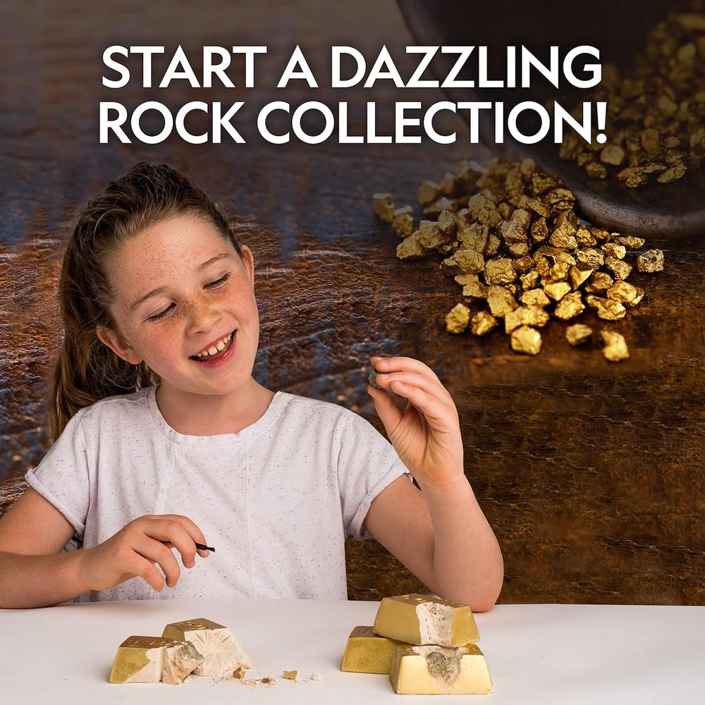 National Geographic Fool’S Dig Kit – 12 Gold bar Dig Bricks with 2-3 Pyrite Specimens Inside, Party Activity with 12 Excavation Tool Sets, Great