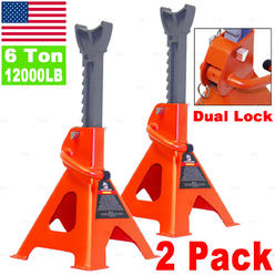 BL 2 Pack 6 Ton Heavy-Duty Jack Stand Pair with Dual Locking for Car Truck Tire Change Lift
