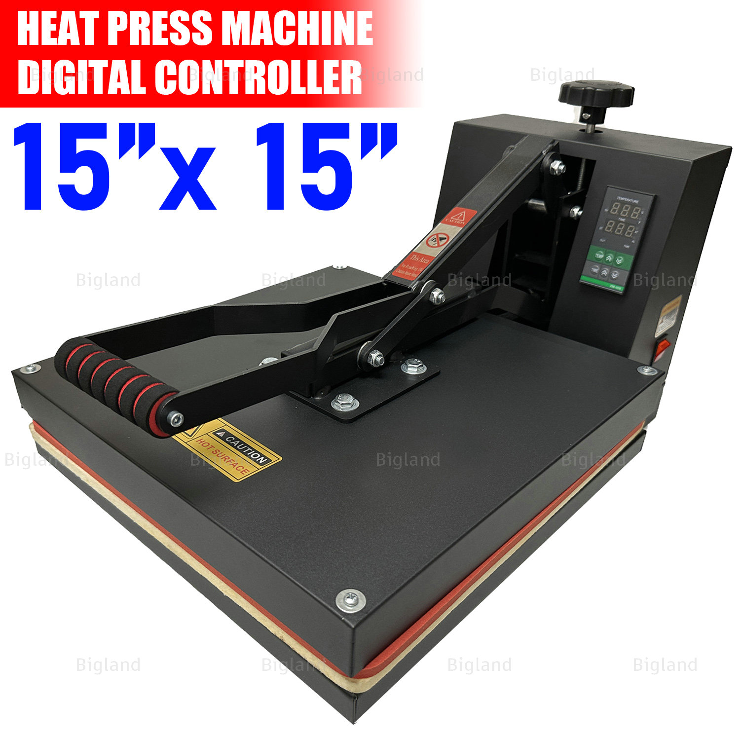 Bigland 15x15 Heat Press Transfer Digital Clamshell T-Shirt Sublimation Press Machine