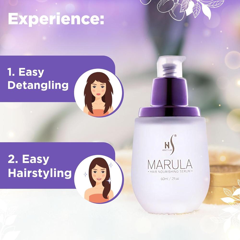 Herstyler Marula Oil Hair Serum - Anti Frizz Hair Serum for Frizzy and Damaged Hair - 2 Fl. Oz.