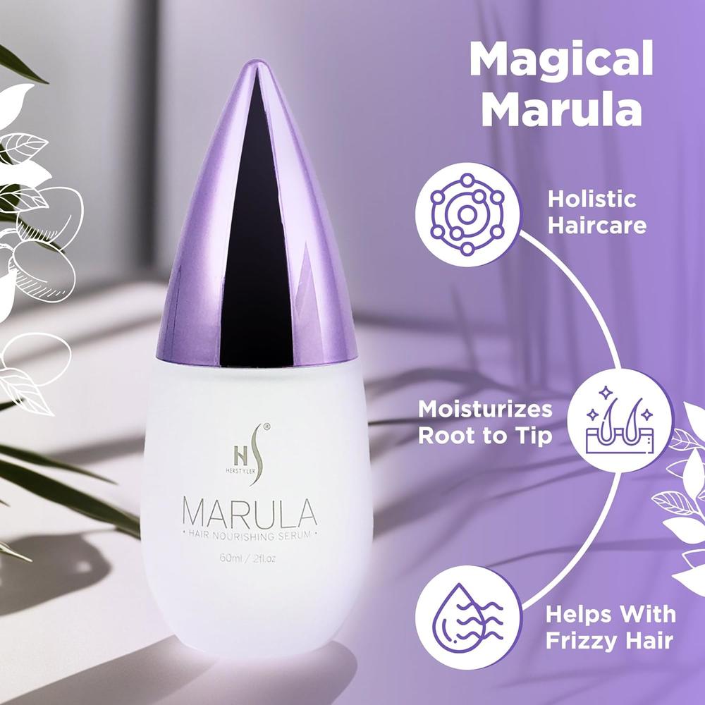 Herstyler Marula Oil Hair Serum - Anti Frizz Hair Serum for Frizzy and Damaged Hair - 2 Fl. Oz.