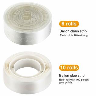 Blulu 1000 Pieces Balloon Glue Point 96 Ft Balloon Tape Strip
