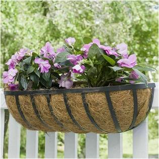 Vigoro Metal Railing Planter Window Deck Rail Patio Garden Plant Flower Herb Trough Pot Vigoro Metal Railing Planter Window Deck Rail Patio Garden Plant Flower Herb Trough Pot