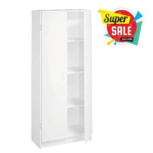 Closetmaid Pantry Cabinet White Storage Organizer With 2 Doors 4