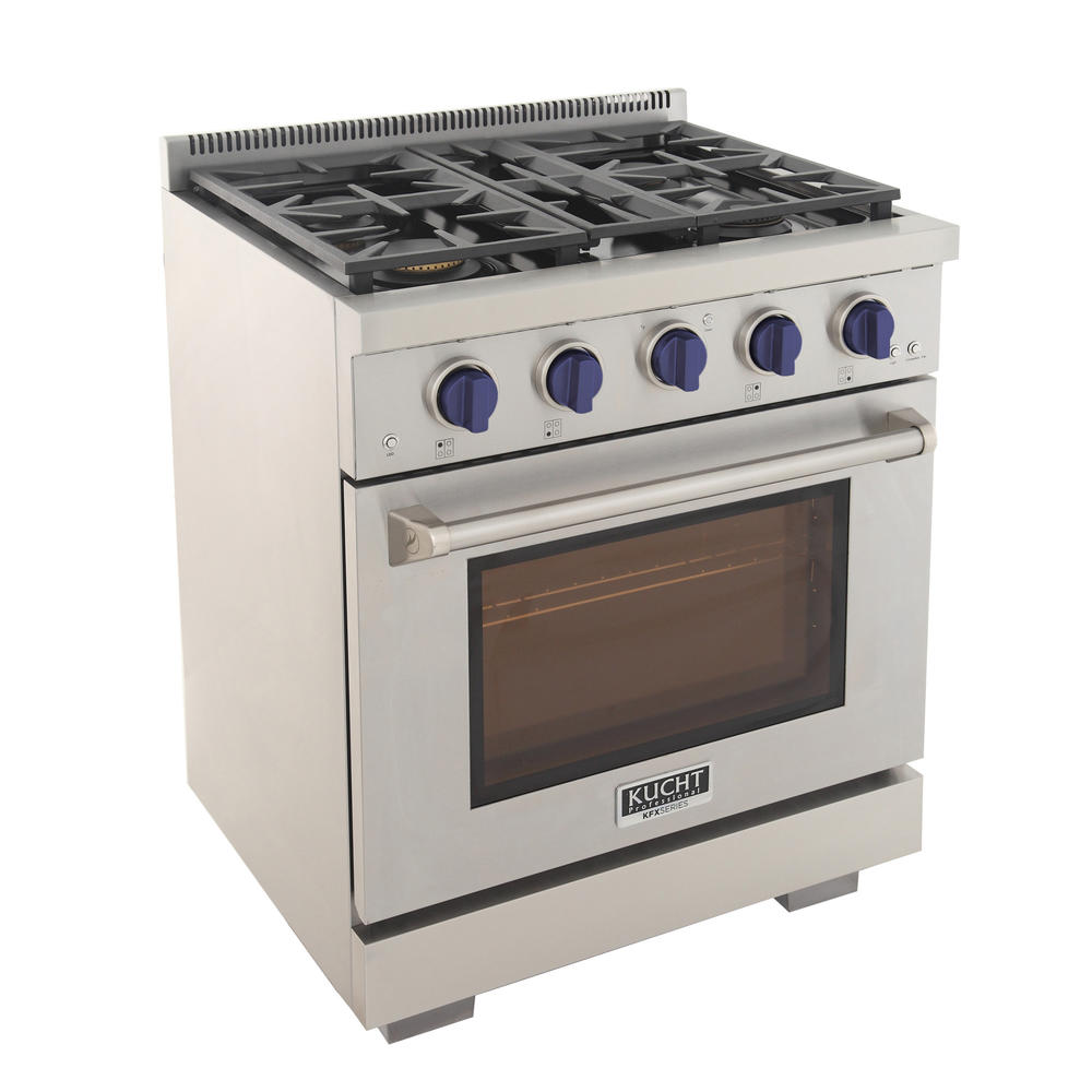 KUCHT Professional 30 in. 4.2 cu. ft. Propane Gas Range with Sealed Burners and Convection Oven in Stainless Steel