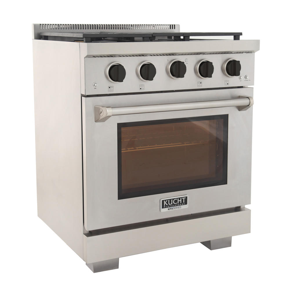 KUCHT Professional 30 in. 4.2 cu. ft. Natural Gas Range with Sealed Burners and Convection Oven in Stainless Steel