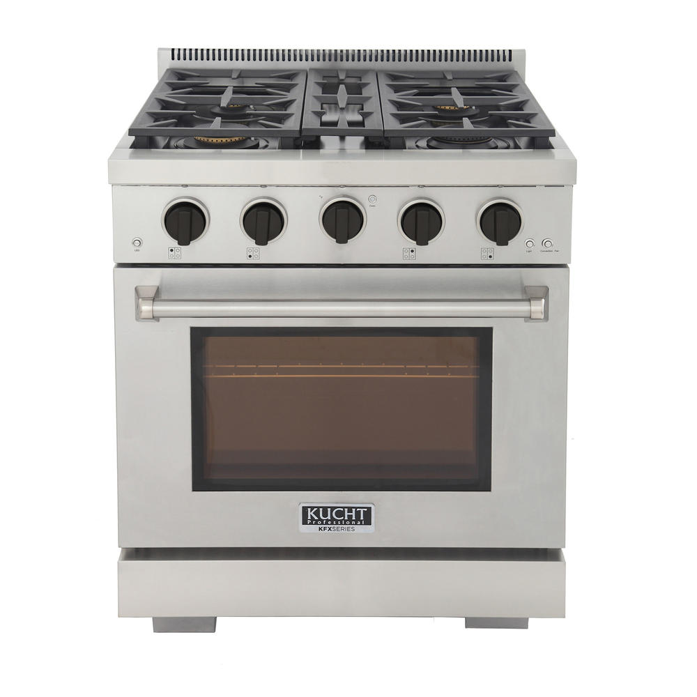 KUCHT Professional 30 in. 4.2 cu. ft. Natural Gas Range with Sealed Burners and Convection Oven in Stainless Steel