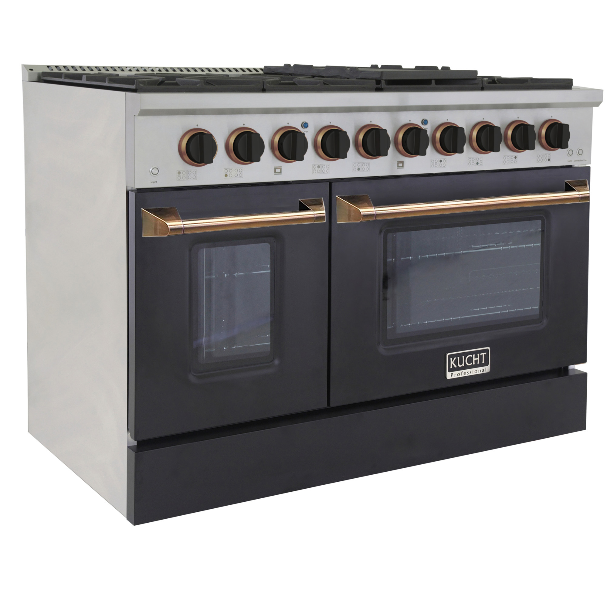 KUCHT Pro 48 in. 6.7 cu. ft. Propane Gas Range Sealed Burners, Griddle/Grill and 2 Ovens - 1 Convection - in SS customized
