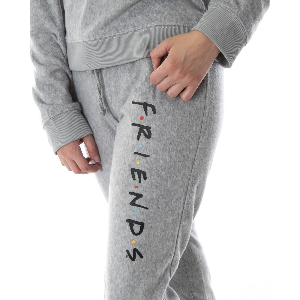 Intimo Friends TV Show Logo Juniors' Comfy Long Sleeve Top And Pants 2 Piece Jogger Pajama Set