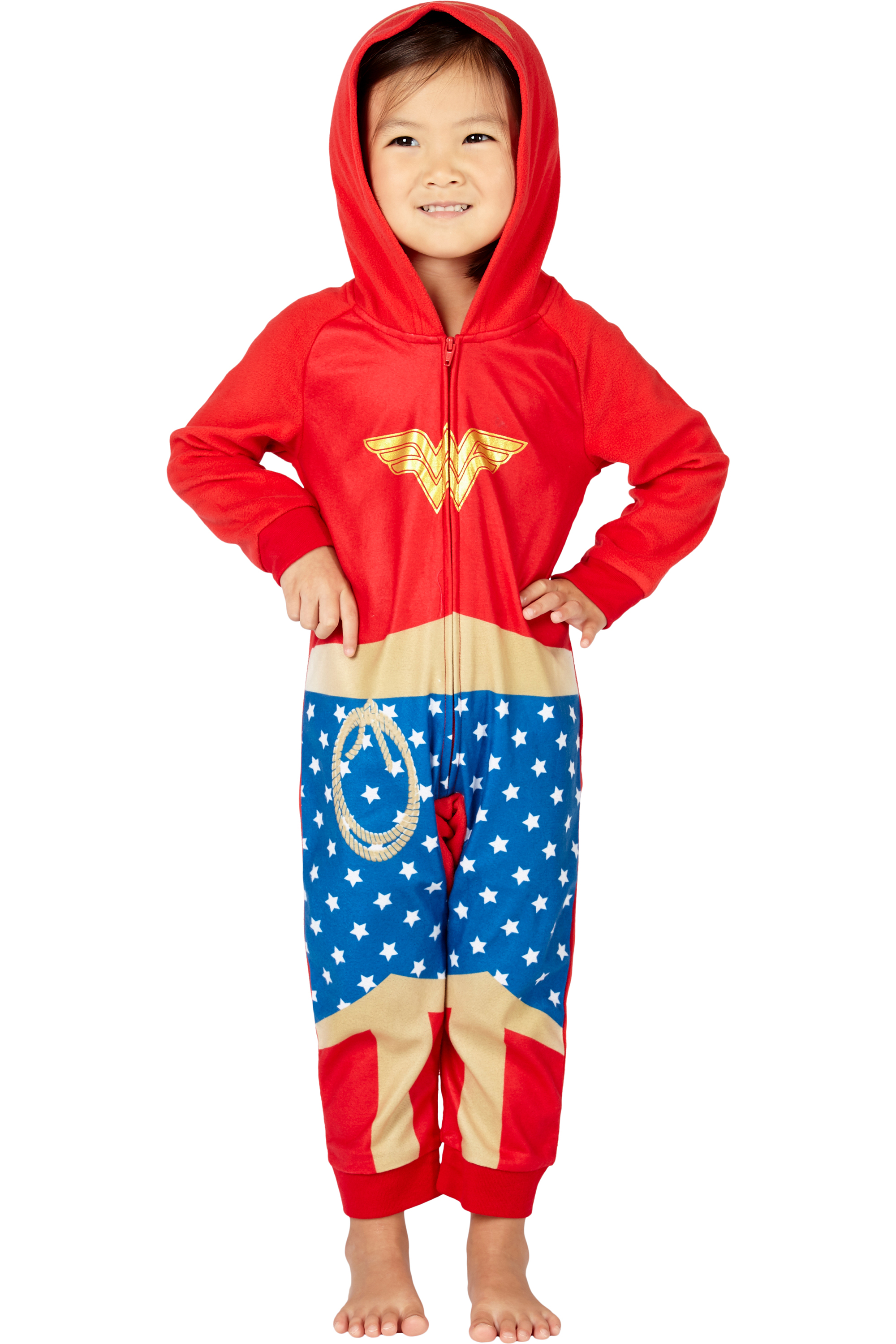 Intimo Dc Comics Wonder Woman Pj One Piece Costume Pajama Union Suit For Toddlers Girls And Juniors