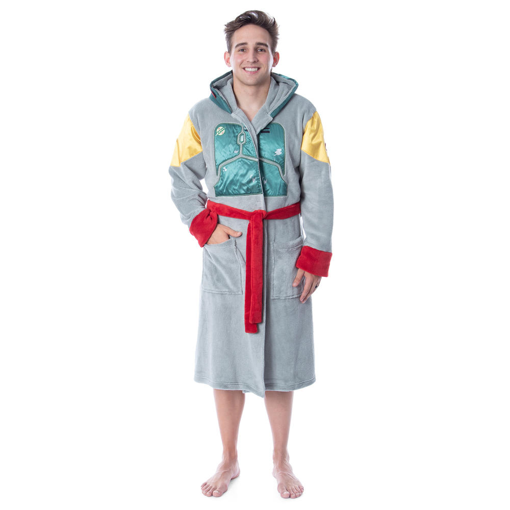Intimo Star Wars Adult Boba Fett Bounty Hunter Fleece Robe Bathrobe For Men Women