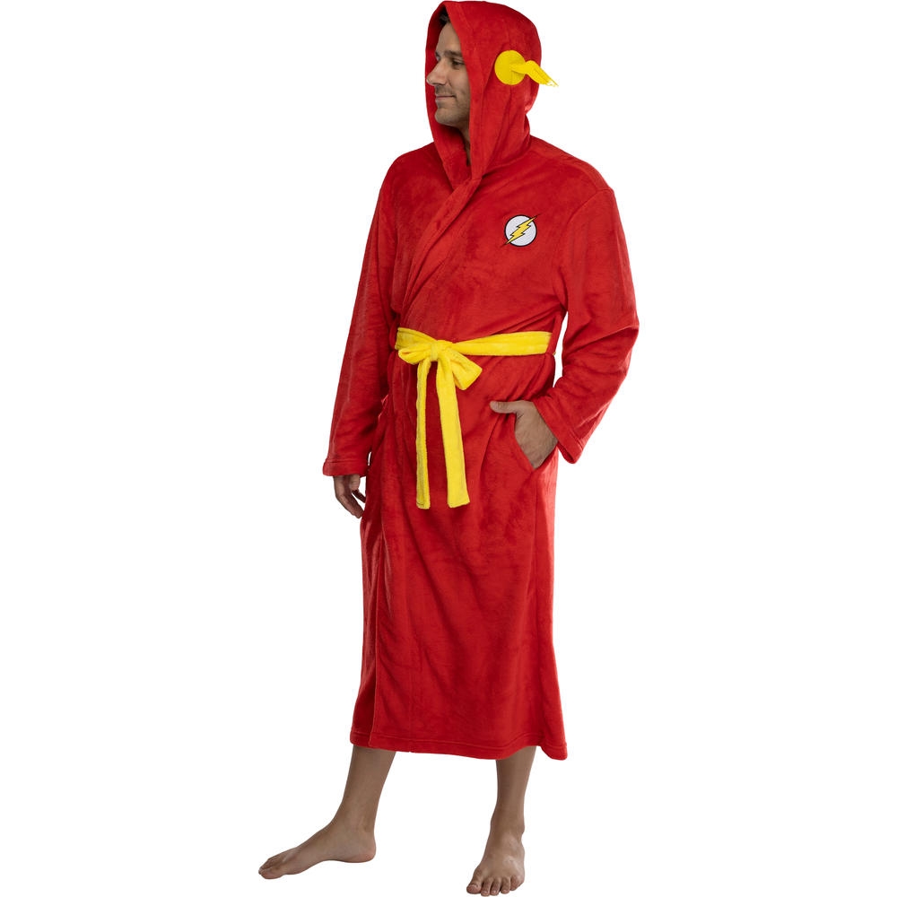 Intimo DC Comics Adult Superhero Plush Fleece Hooded Costume Robe
