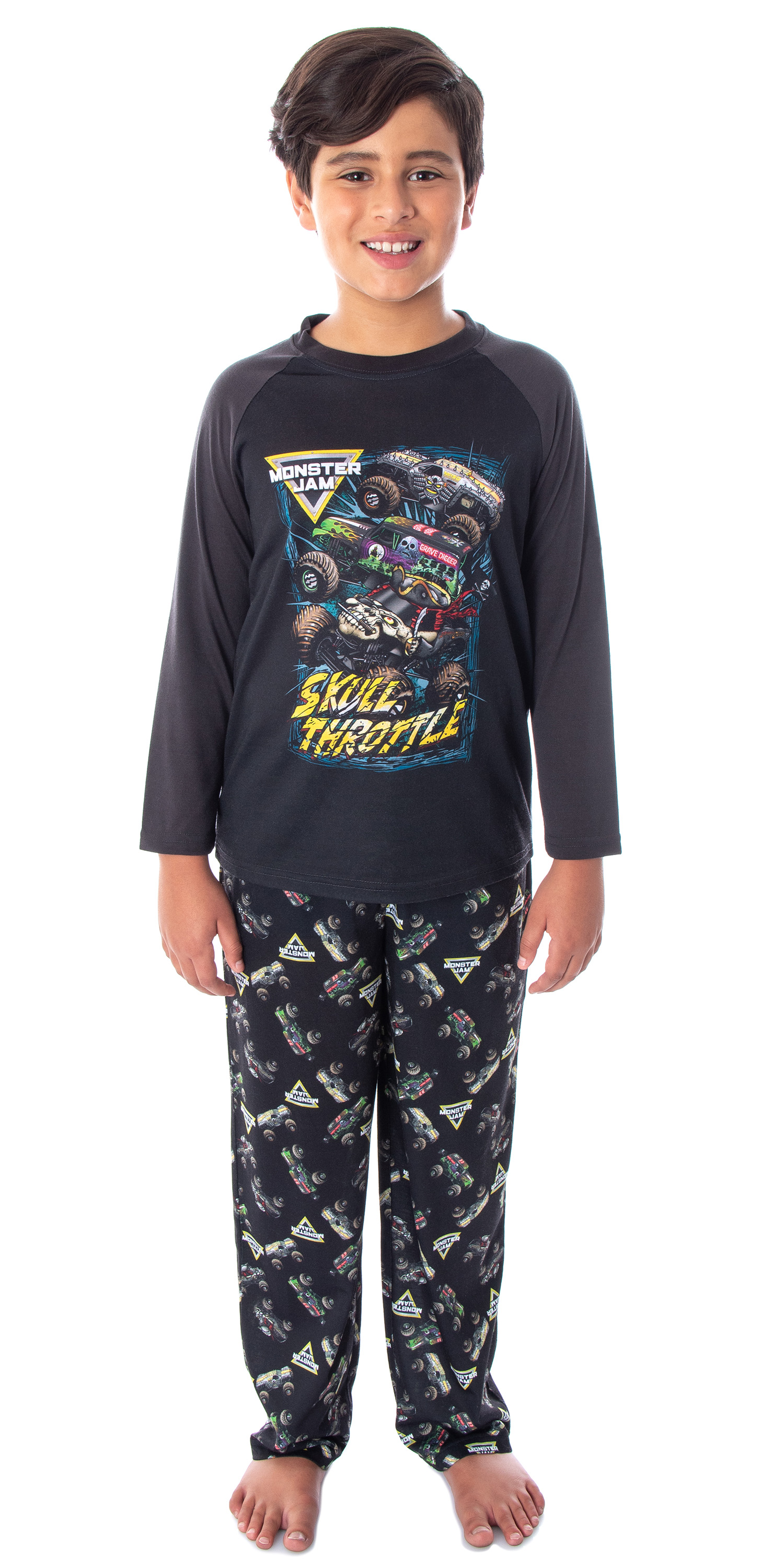 Boys Pajamas Monster Jam Pjs Intimo Monster Truck Boys' Skull