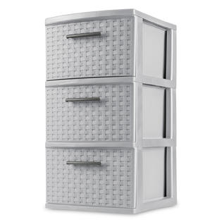 3 Drawer Weave Tower Organizer Plastic Storage Box Cart Sterilite