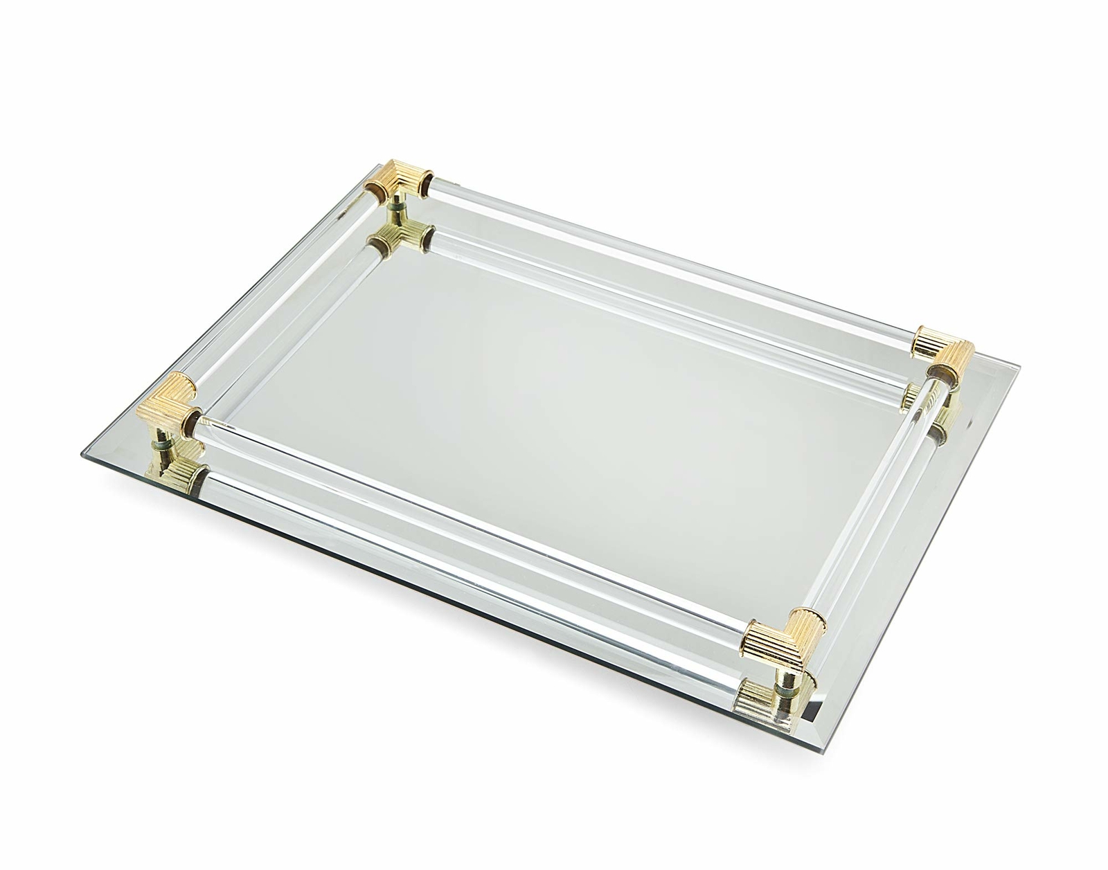 Studio Silversmiths 9x14 Mirror Vanity Tray Perfume Cologne Holder
