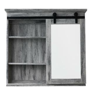 Glacier Bay Barn Door Medicine Cabinet Washed Gray Finish 2