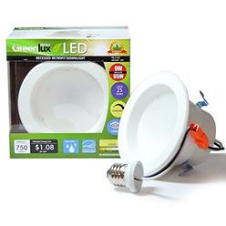 GreenLux High Quality 4 inch Recessed LED 9W 750Lumens Soft White Downlight Kit - 65w ...