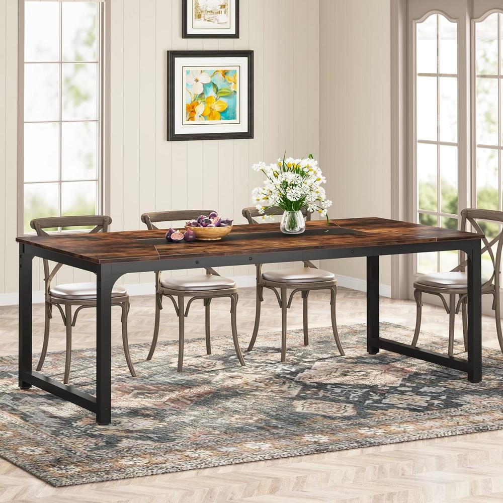 Tribesigns 78.7"x39.4" Dining Table, Industrial Kitchen Table for 6-8 Person, Rectangular Dinner Table for Dining Room Kitchen