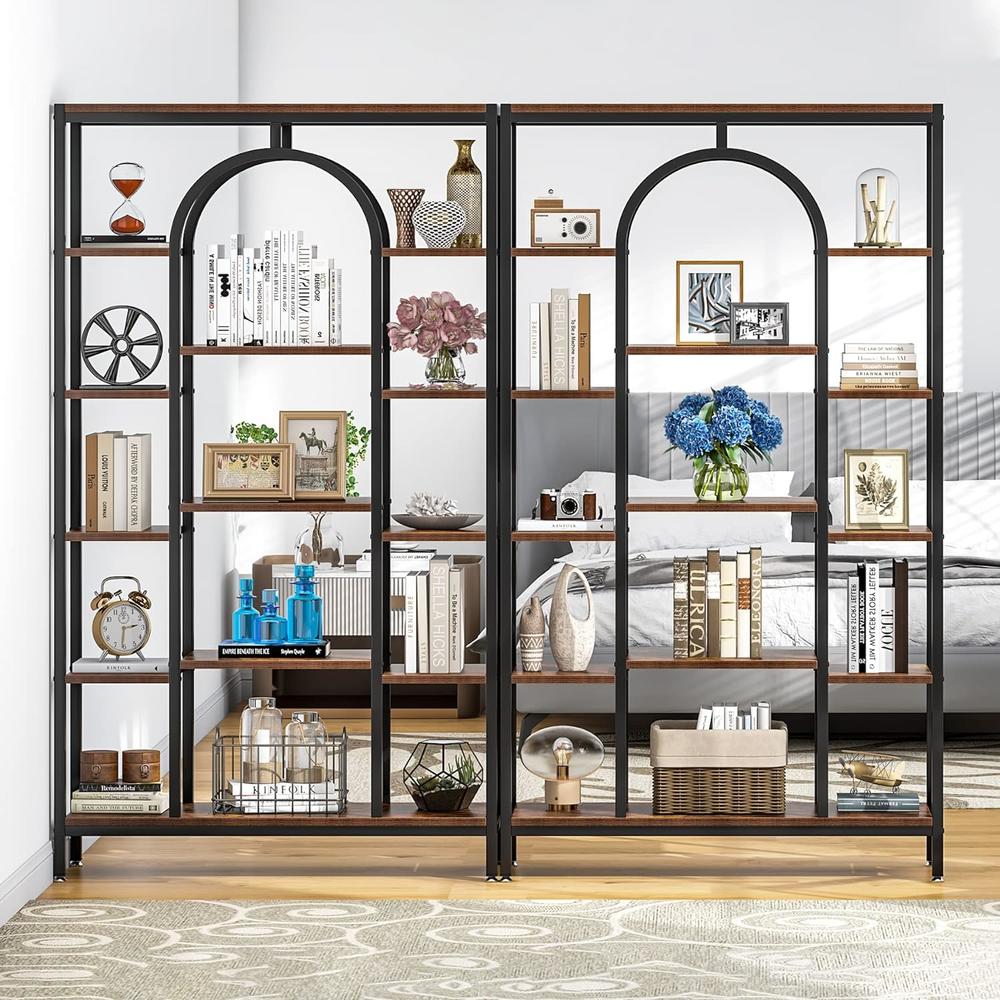 Tribesigns 5-Tier Bookshelf, Industrial Tall Bookcase Book Shelf Organizer Freestanding Open Display Shelves for Living Room