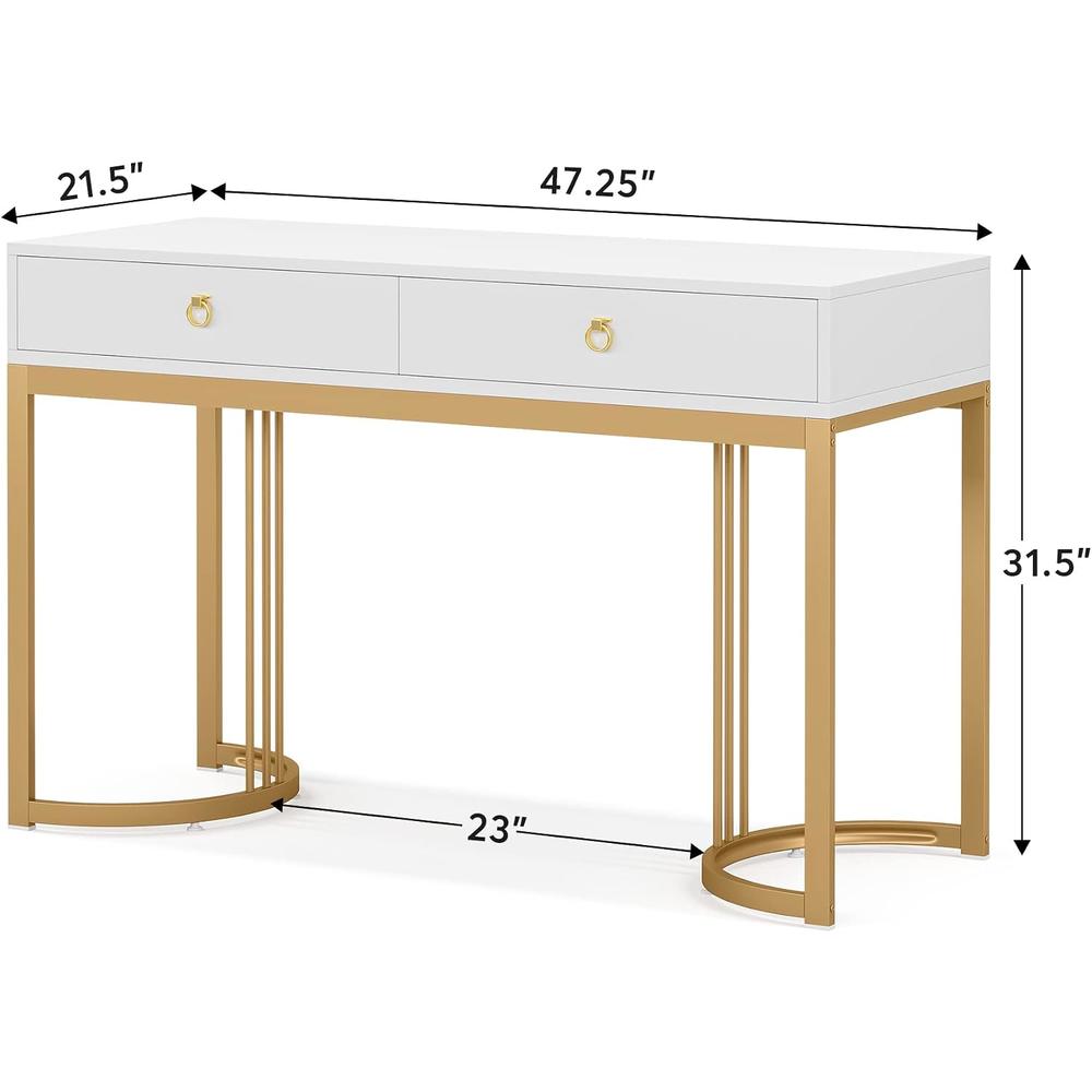 Using Vanity As Computer Desk TribeSigns 47 inch Computer Desk with 2 Drawers, Modern Simple White ...