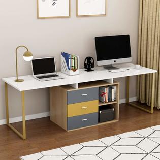Tribesigns 87 Inches Adjustable Double Workstation Extra Long