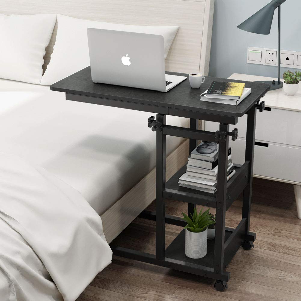 Tribesigns C Shaped Snack Side Table Mobile End Table Height