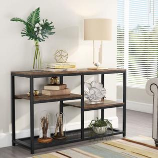 Tribesigns 47 Inch Rustic Console Table 4 Tier Vintage Sofa