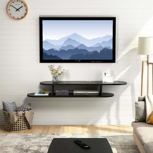 Tribesigns 2 Tier Modern Wall Mounted Media Console Floating Tv