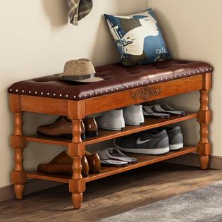 Tribesigns Shoe Bench Solid Wood Storage Bench Entryway With Lift