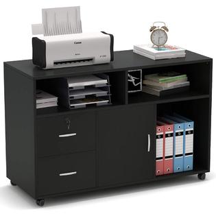 Tribesigns Wood File Cabinet 2 Drawer Storage Printer Stand