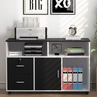 Tribesigns Wood File Cabinet 2 Drawer Storage Printer Stand