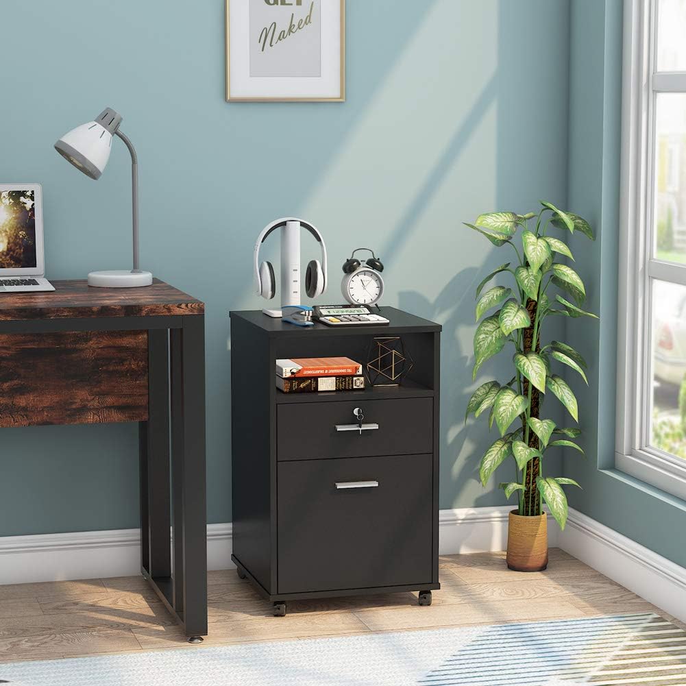 Tribesigns Tribesigns 2 Drawer Mobile File Cabinet With Lock