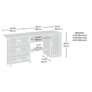 Sauder Sewing Machine Table Cabinet Craft Storage Desk Rolling