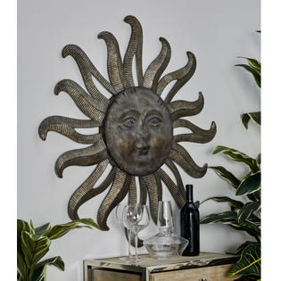 Decmode Sun Wall Decor Farmhouse Iron Sculpture Outdoor Celestial Decmode Sun Wall Decor Farmhouse Iron
