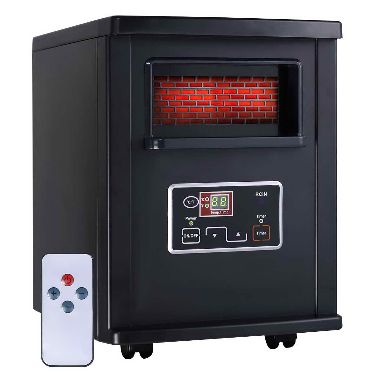 Topbuy 1500W Electric Room Heater Remote Control Portable Infrared Space Heating Machine w/ LED display