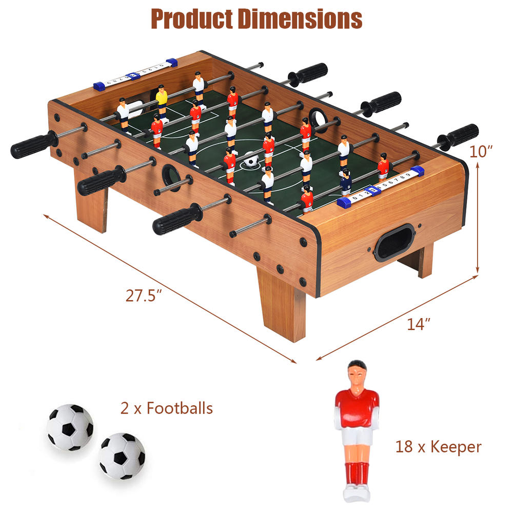 Topbuy 27" Foosball Table Mini Tabletop Soccer Game Christmas Gift Football Sports