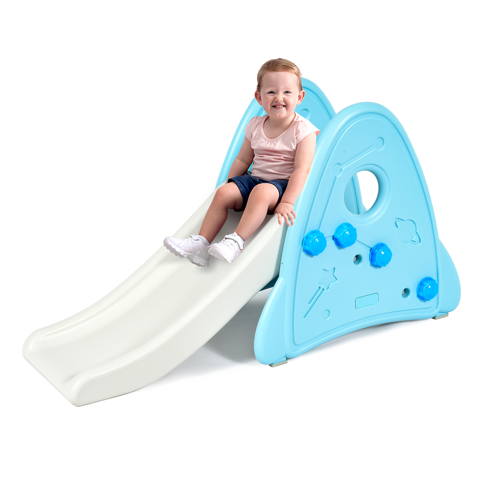Topbuy Kids Slide Toys Indoor and Outdoor Climber Slide Set for Boys Girls Blue
