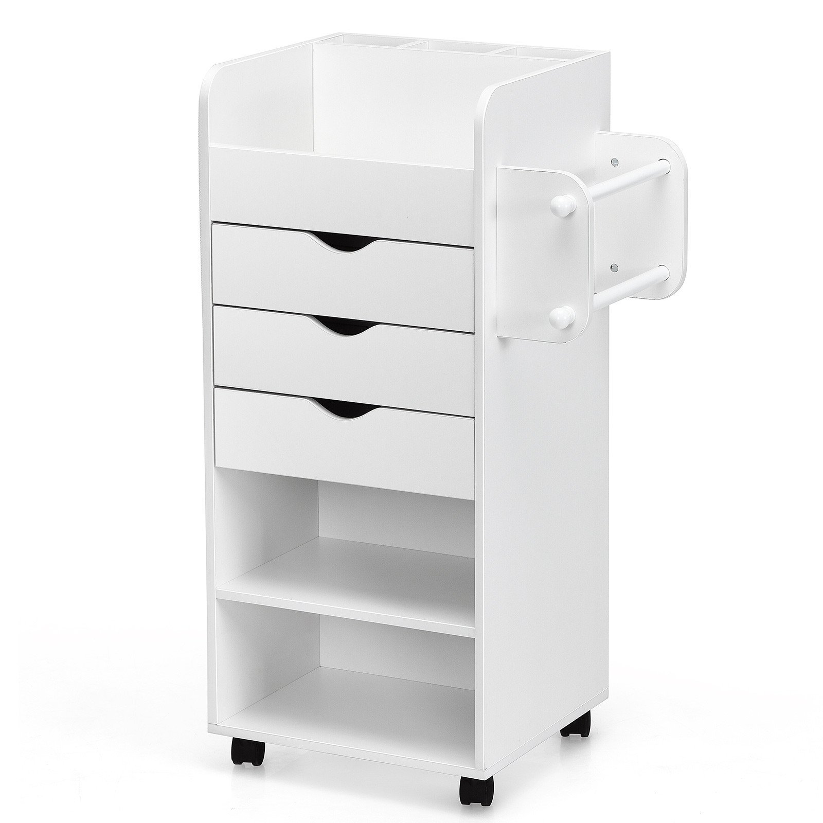 Topbuy Rolling Storage Cart with 3 Drawers&3 Shelves Storage Organizer Cabinet with Lockable Casters