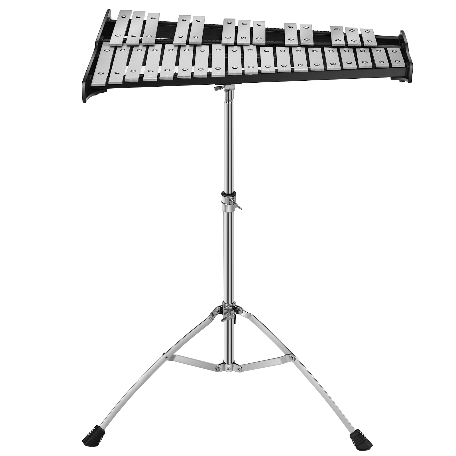 Topbuy 32 Notes Percussion Glockenspiel Bell Kit Xylophone with Adjustable Stand&8'' Practice Pad