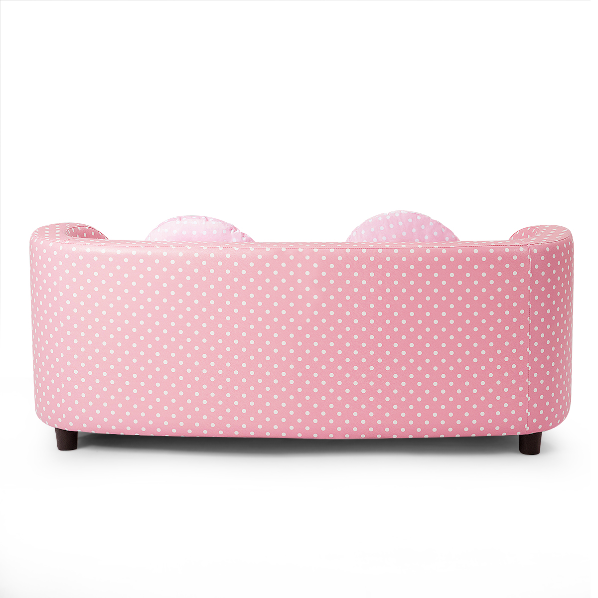 Topbuy 2 Seats Kids Couch Armrest Chair Playroom Furniture Two Cloth Pillows Pink