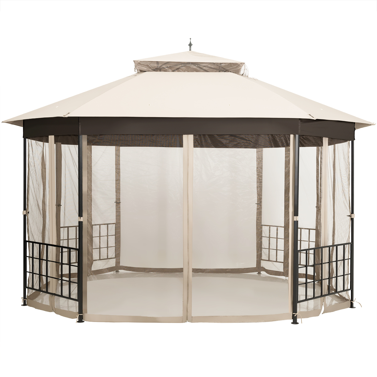 Topbuy 10'x 12'Octagonal Canopy Tent Patio Gazebo Canopy Shelter W/ Mosquito Netting