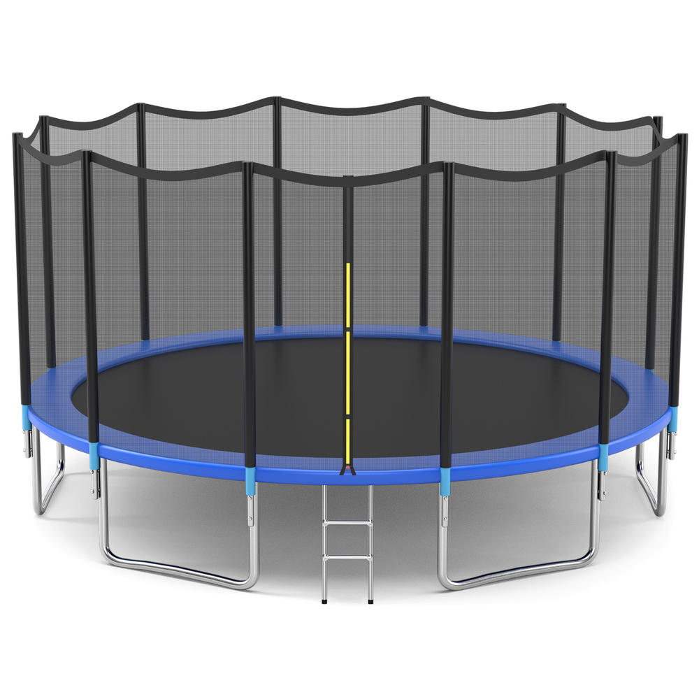 Topbuy 16 FT Recreational Trampoline Combo Bounce Jump Bed with Safety Enclosure Net