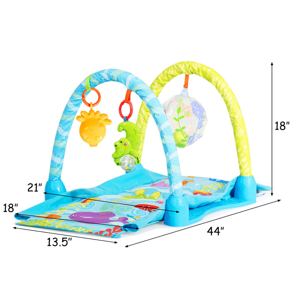 Topbuy 4-in-1 Baby Activity Game Play Mat Activity Center with 3 Hanging Toys