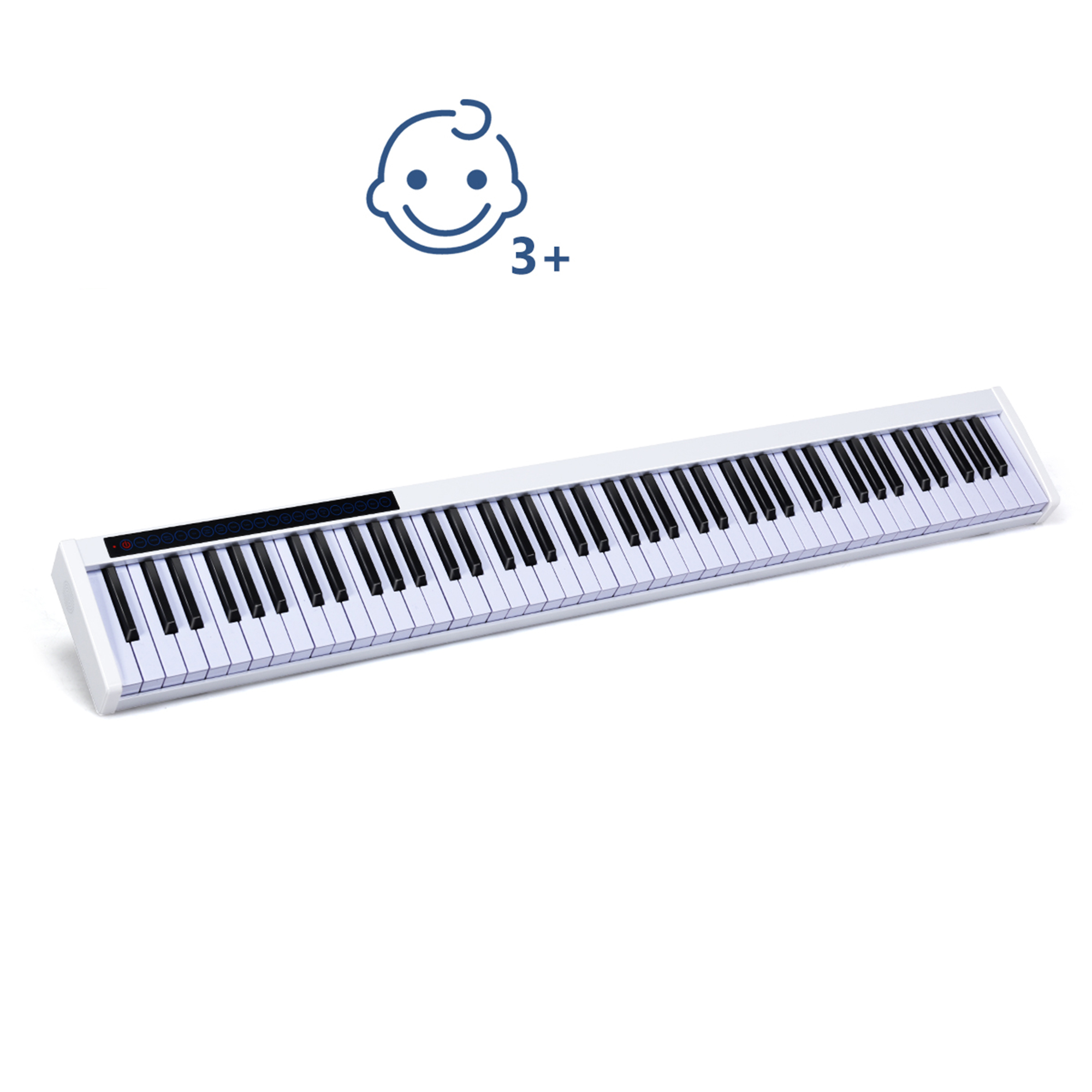 Topbuy 88-Key Digital Piano Portable Electric Keyboard with Carrying Bag White