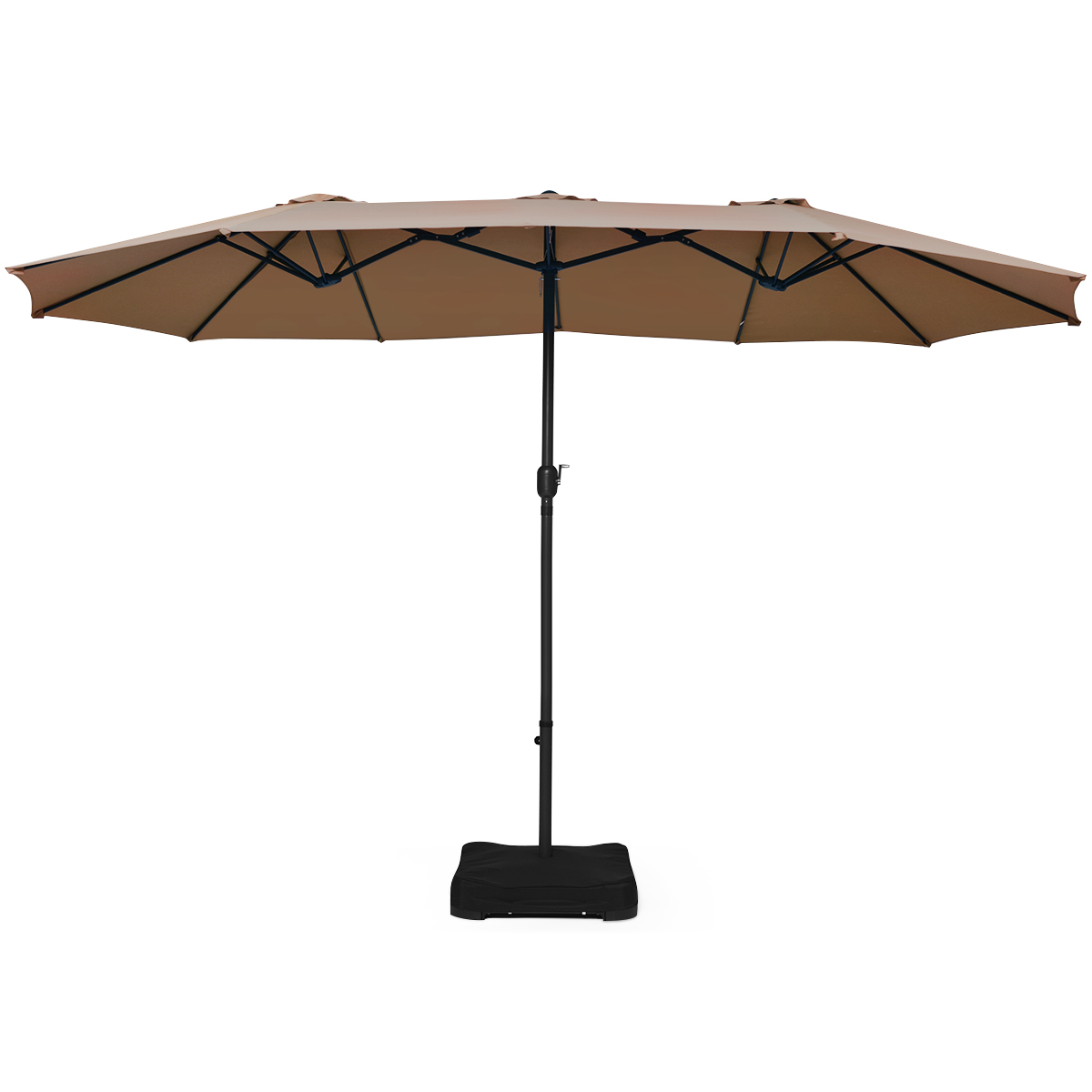 Topbuy 15 Ft Outdoor Double Sided Patio Umbrella With Base Tan Kmart