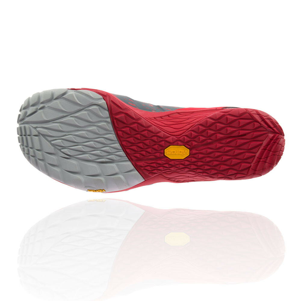 Merrell Mens Trail Glove 5 3d Running Shoes Trainers Sneakers Grey Red