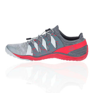 Merrell Mens Trail Glove 5 3d Running Shoes Trainers Sneakers Grey Red