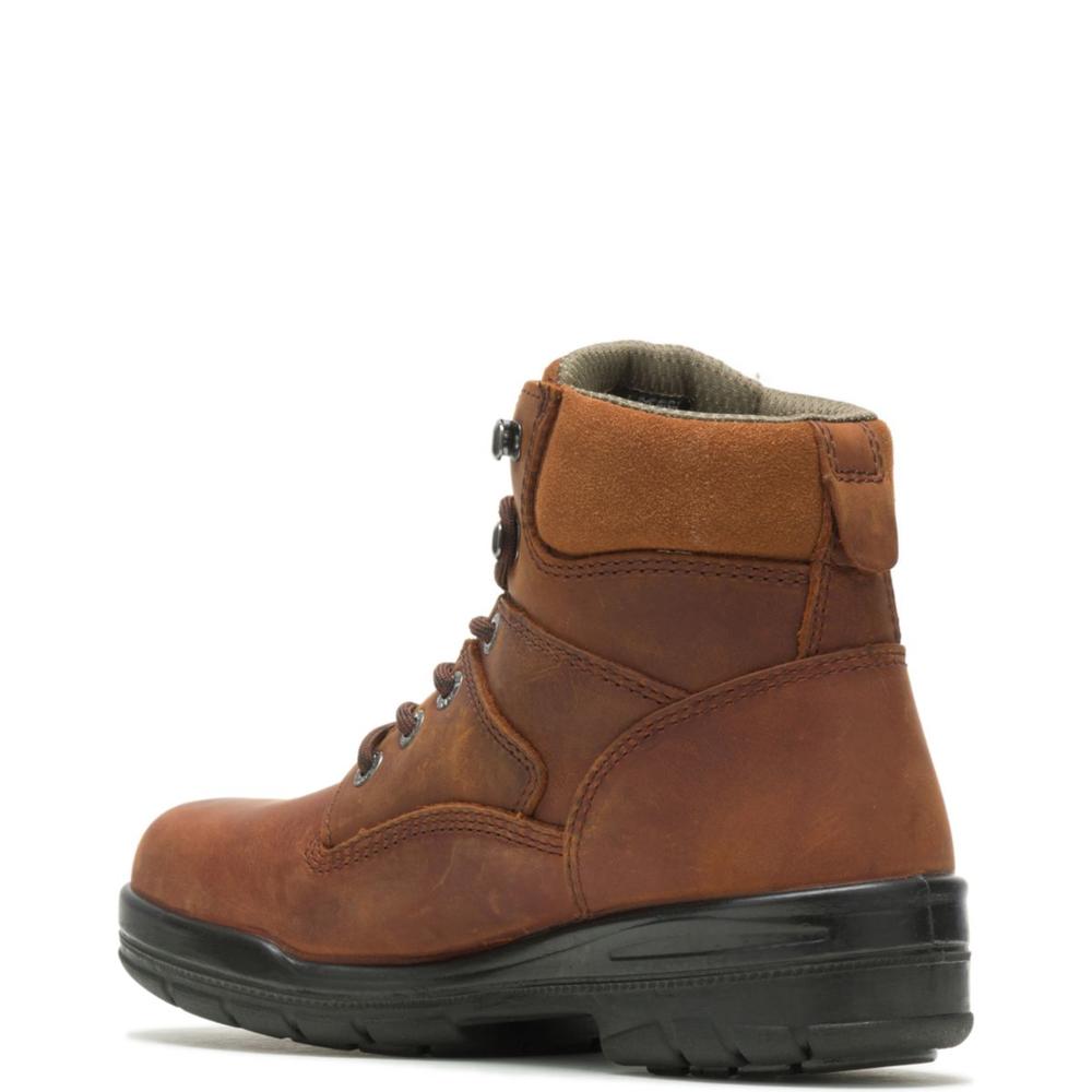 WOLVERINE Men's 6" DuraShocks® Slip Resistant Soft Toe Work Boot Dark Brown - W02038