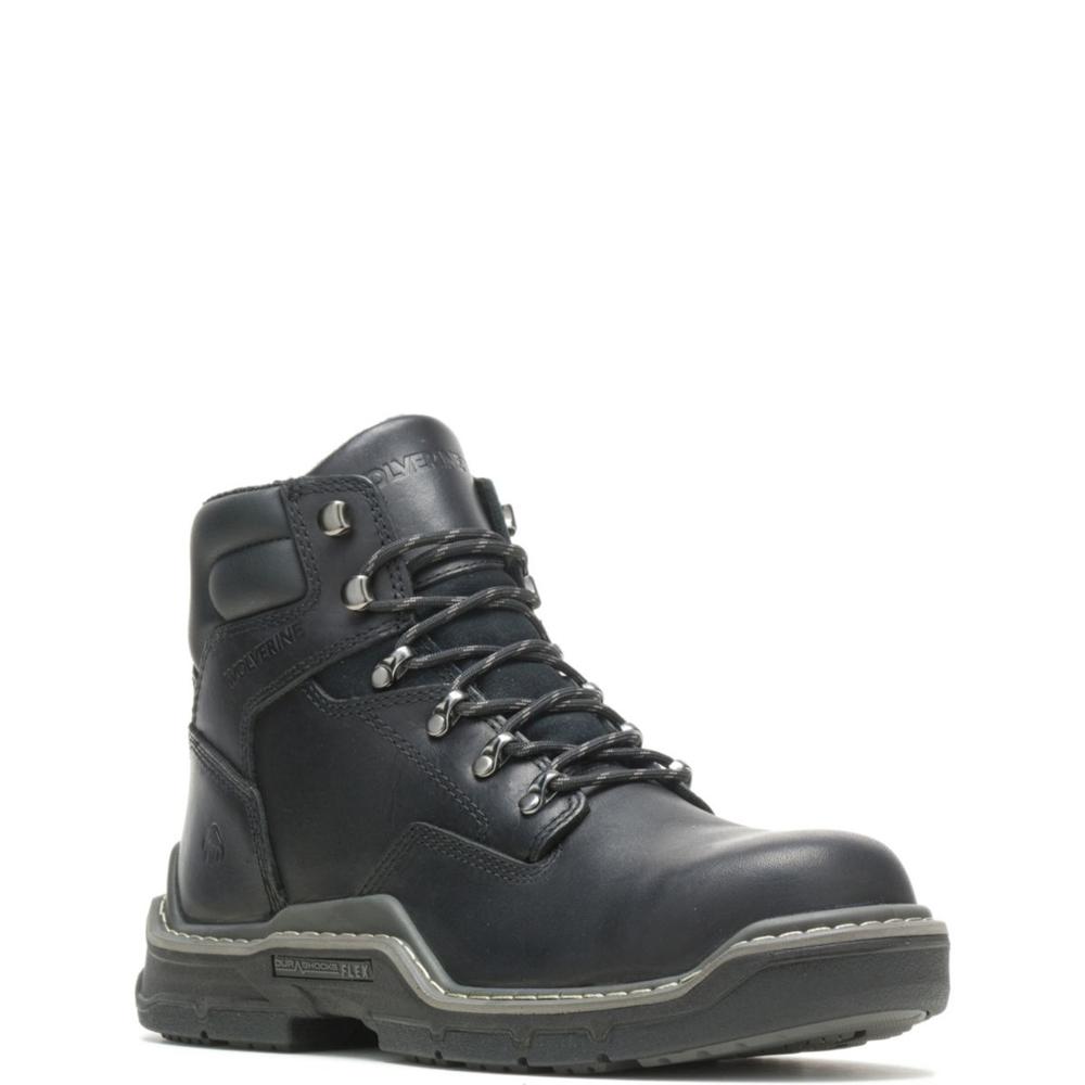 WOLVERINE Men's Raider 6"  DuraShocks® CarbonMAX® Composite Toe Work Boot Black - W211100